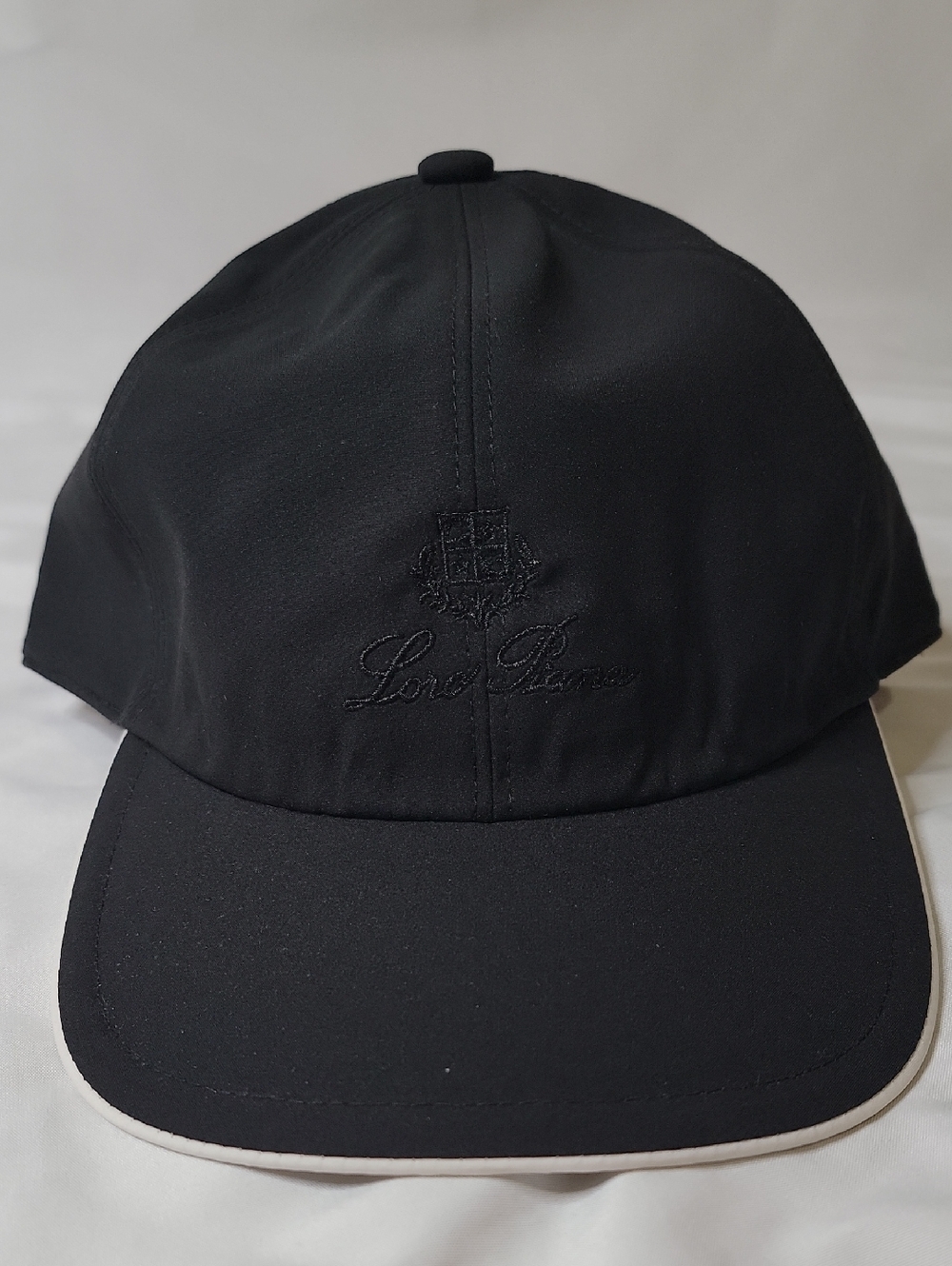 Loro Piana Black Baseball Cap with Subtle Embroidered Logo